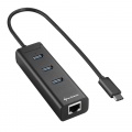 Sharkoon Hub-usb - 3-port Usb 3.0 Aluminium + Rj45 Type C, Usb-hub Sharkoon Hub-usb - 3-port Usb 3.0 Aluminium + Rj45 Type C, Usb-hub